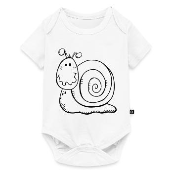Funny Snail - Nature - Gift - Cartoon - Baby Premium short-sleeve bodysuit - white - Front