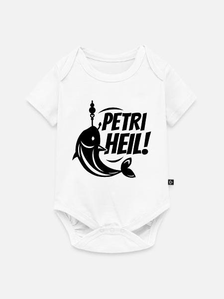 petri heil angeln - Baby Premium Kurzarmbody - Weiß