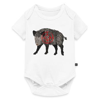 Wildschwein jäger - Baby Premium Kurzarmbody - Weiß - Vorne