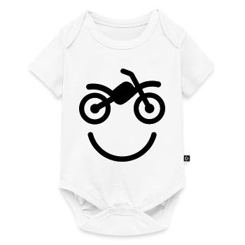 Happy off the road motocross smiley - motorcycle - Baby Premium short-sleeve bodysuit - white - Front
