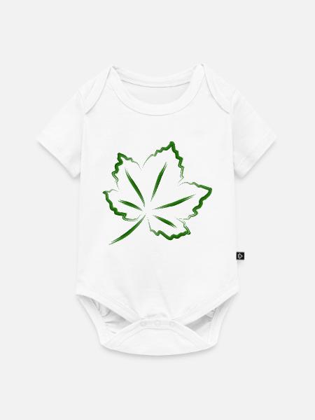 Dekoratives Blatt - Baby Premium Kurzarmbody - Weiß