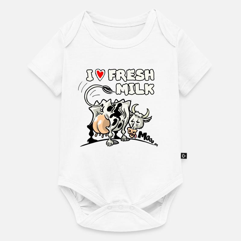 vache à lait - Body à manches courtes Premium Bébé - blanc