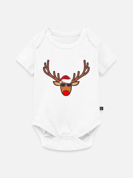 Rentier - Baby Premium Kurzarmbody - Weiß