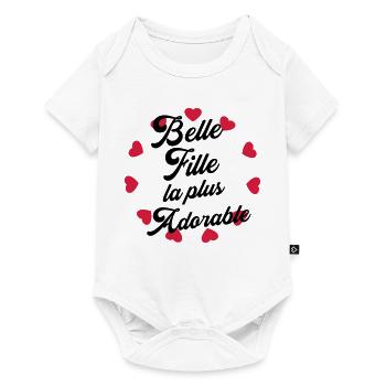 Belle Fille - Mariage - Mariée - Famille - Noël - Baby Premium short-sleeve bodysuit - white - Front