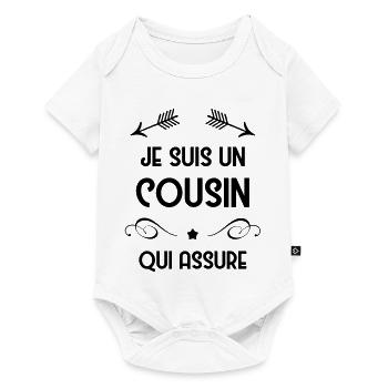 Cousin - Cousine - Famille - Naissance - Bébé - Baby Premium short-sleeve bodysuit - white - Front