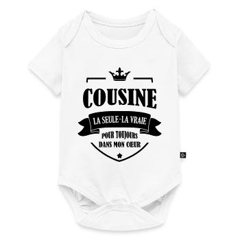Cousin - Cousine - Famille - Naissance - Bébé - Baby Premium short-sleeve bodysuit - white - Front