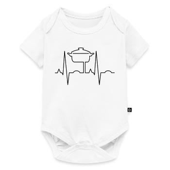 Heartbeat with pot - Baby Premium short-sleeve bodysuit - white - Front