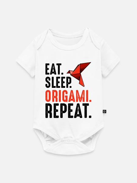 Roter Origami Vogel - Baby Premium Kurzarmbody - Weiß