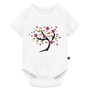 stylized cherry blossom tree in spring - Baby Premium short-sleeve bodysuit - white - Front