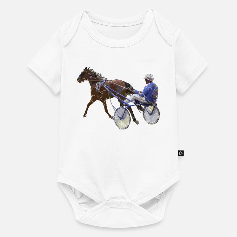 Cadeau de course de chevaux de course au trot - Body à manches courtes Premium Bébé - blanc