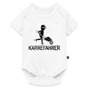 Bauarbeiter mit Schubkarre – KARREFAHRER - Baby Premium Kurzarmbody - Weiß - Vorne