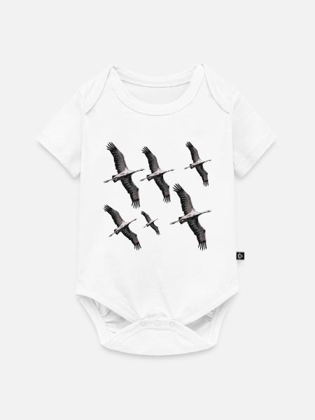 Vogelzug Kraniche - Baby Premium Kurzarmbody - Weiß