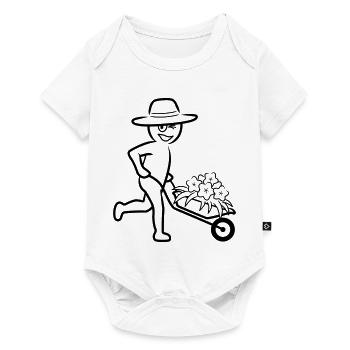 Gärtner / Gärtnerin - schwarz-weiß / einfärbbar - Baby Premium Kurzarmbody - Weiß - Vorne