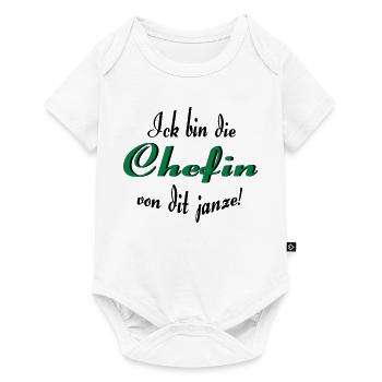 Chefin von dit janze - Baby Premium Kurzarmbody - Weiß - Vorne