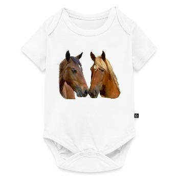 Twin Horses Embrace - Baby Premium short-sleeve bodysuit - white - Front