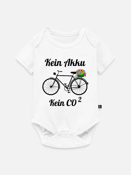 Fahrrad ohne Akku - Baby Premium Kurzarmbody - Weiß