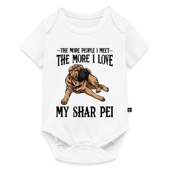 Lässiger Bulldoggen-Lounge-Print Shar Pei - Baby Premium Kurzarmbody - Weiß - Vorne