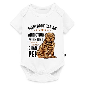 Bouledogue avec étoiles et texte Shar Pei - Body à manches courtes Premium Bébé - blanc - Devant