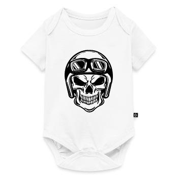 Skull motorcycle biker helmet motorcycles wild cool - Baby Premium short-sleeve bodysuit - white - Front