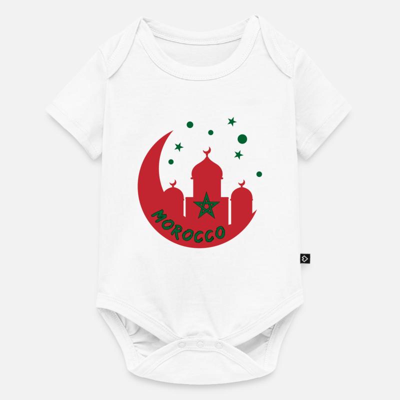 Conception de la mosquée du Maroc - Body à manches courtes Premium Bébé - blanc