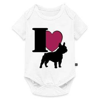 French bulldog I love ... / + - Baby Premium short-sleeve bodysuit - white - Front