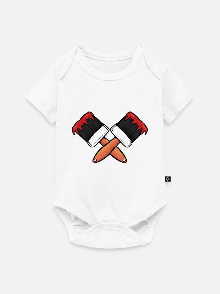 Malen Pinsel Maler - Baby Premium Kurzarmbody - Weiß