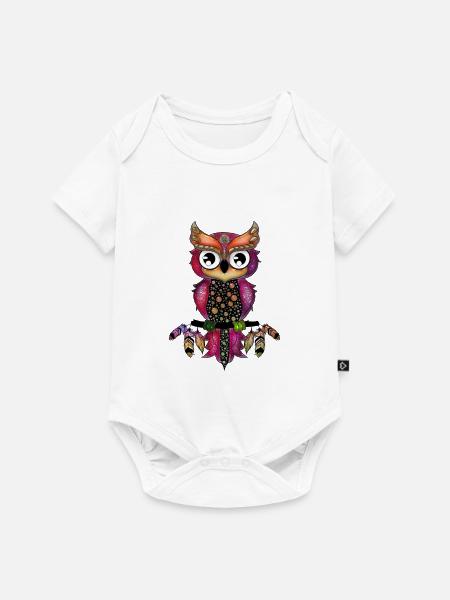 Süße elegante Eule - Baby Premium Kurzarmbody - Weiß