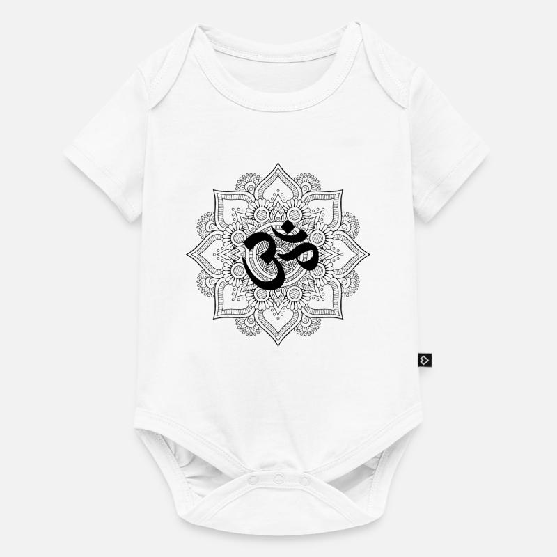 Mandala OM noir - Body à manches courtes Premium Bébé - blanc