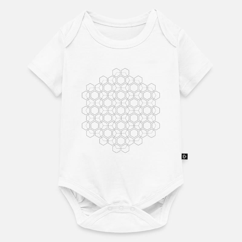 hexagone - Body à manches courtes Premium Bébé - blanc