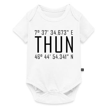 Coordonnées de Thun – Typographie avec référence locale Besch - Body à manches courtes Premium Bébé - blanc - Devant
