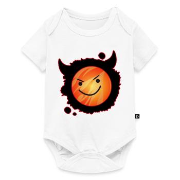 cute devil in flames and glowing face - Baby Premium short-sleeve bodysuit - white - Front