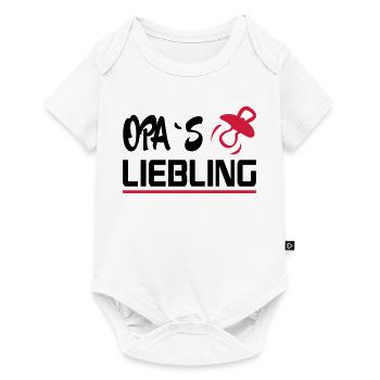 Baby Geburstag Geschenk Spruch Opas Liebling Opi - Baby Premium Kurzarmbody - Weiß - Vorne
