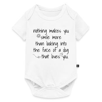 T-shirts cool pour femmes et hommes avec un chien - Body à manches courtes Premium Bébé - blanc - Devant
