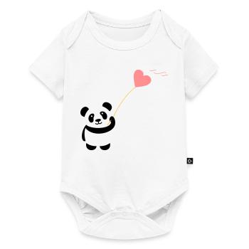 panda coeur mignon ballon ours gros gros kusch - Body à manches courtes Premium Bébé - blanc - Devant
