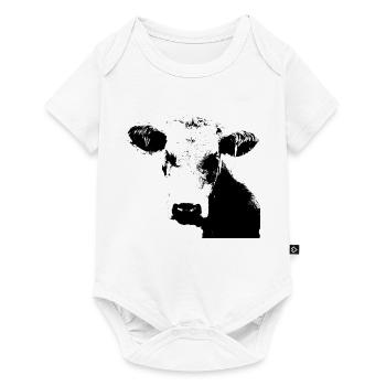 Vache Vache Noire Vaches Bovins Tête de Vache Cadeau - Body à manches courtes Premium Bébé - blanc - Devant