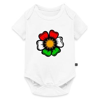 Pop Art Flower Star dans des couleurs fluorescentes - Body à manches courtes Premium Bébé - blanc - Devant