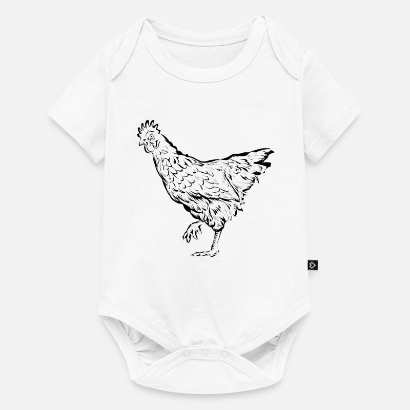 Poules poules - Body à manches courtes Premium Bébé - blanc