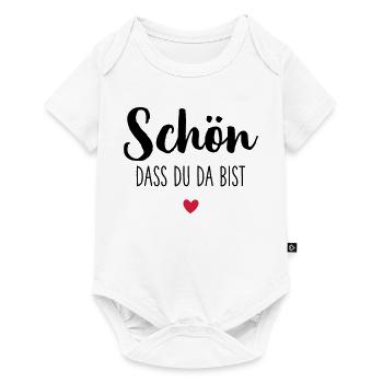 Schön dass du da bist Herz - Baby Premium Kurzarmbody - Weiß - Vorne