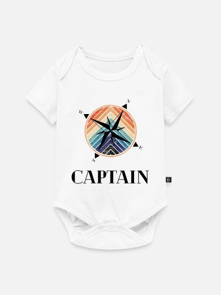 Windrose Kapitän Retro - Baby Premium Kurzarmbody - Weiß