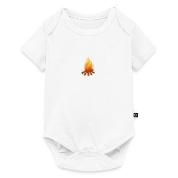 Lagerfeuer Flamme Illustration T-Shirt - Baby Premium Kurzarmbody - Weiß - Vorne