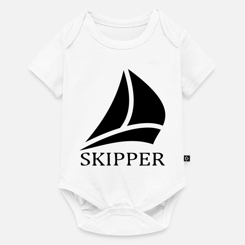 Logo de voilier Skipper - Body à manches courtes Premium Bébé - blanc