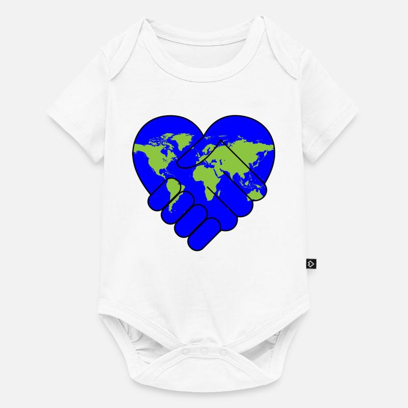 Coopération amour et paix dans le monde - Body à manches courtes Premium Bébé - blanc
