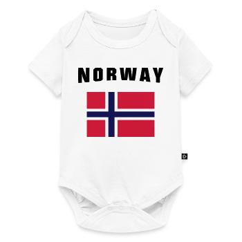 Norway Flag - Body à manches courtes Premium Bébé - blanc - Devant
