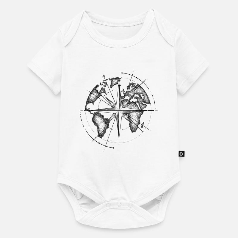 Map monde  - Body à manches courtes Premium Bébé - blanc
