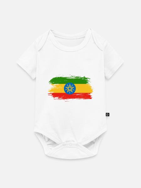 Äthiopien Flaggen Design / Geschenkidee - Baby Premium Kurzarmbody - Weiß