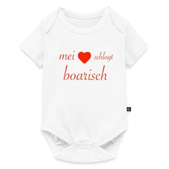 mei herz schlogt boarisch - Baby Premium Kurzarmbody - Weiß - Vorne