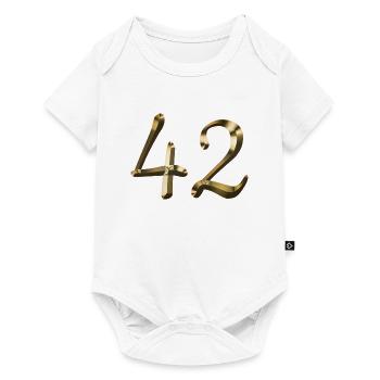 42 year old 42 year old gold 42nd birthday gift - Baby Premium short-sleeve bodysuit - white - Front