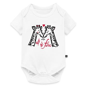 Giraffen Liebe - Baby Premium Kurzarmbody - Weiß - Vorne