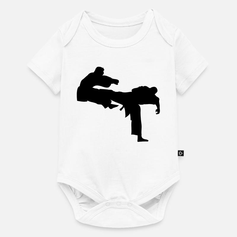 Kick geri kick karaté - Body à manches courtes Premium Bébé - blanc