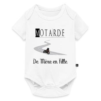 Motarde de Mère en Fille Moto - Body à manches courtes Premium Bébé - blanc - Devant